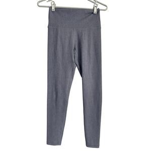 Fleo Gray Athletic Leggings Sz Medium Subtle Floral Print Yoga Pants High Waist